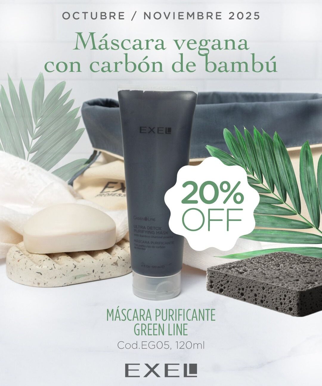 PROMO BOOK: Máscara Vegana con carbón de bambú (Octubre-Noviembre)