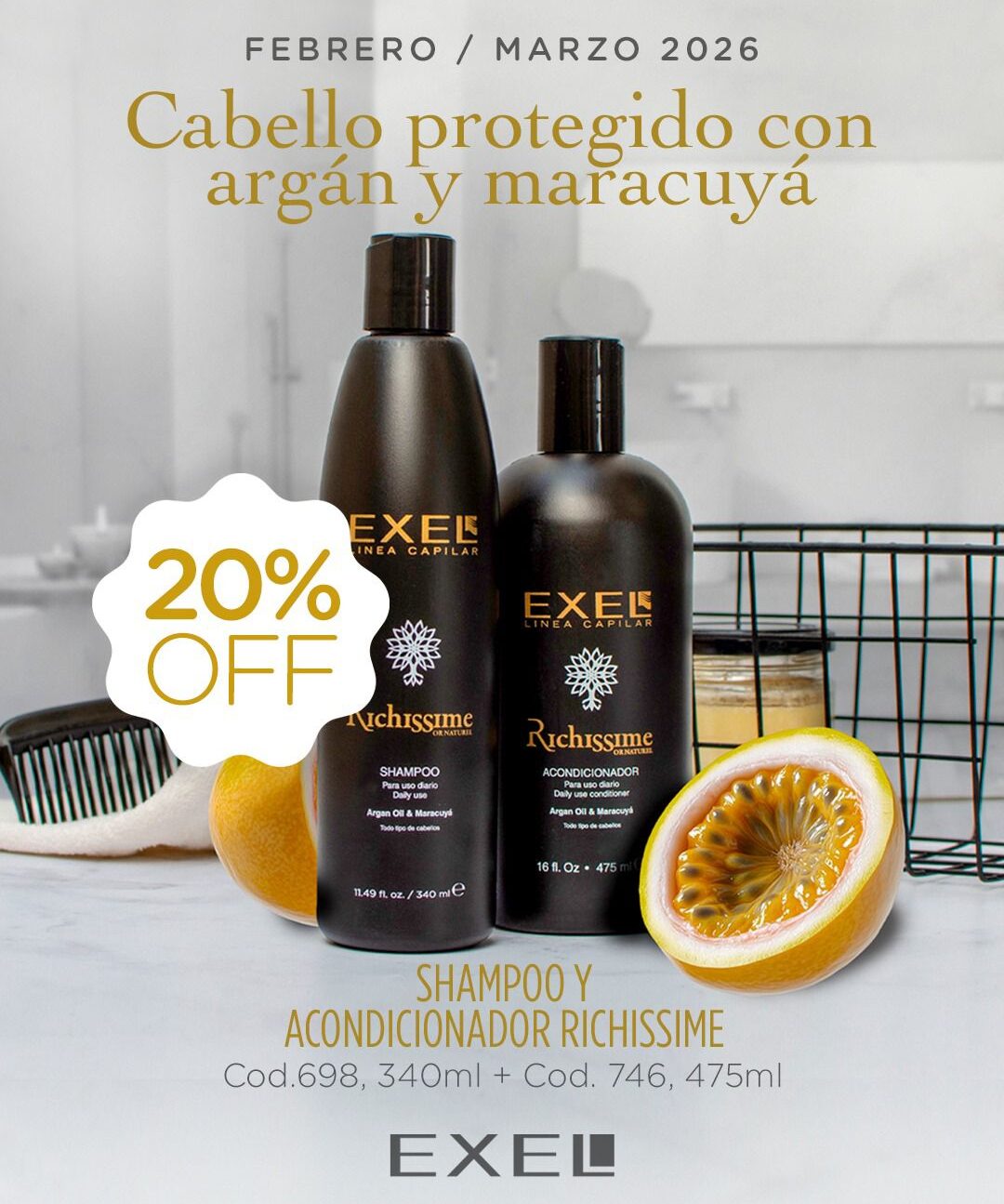 PROMO BOOK: Cabello protegido con argán y maracuyá (Febrero-Marzo)